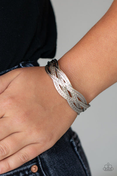 Get Your Wires Crossed - Silver Paparazzi Bracelet (#4336)