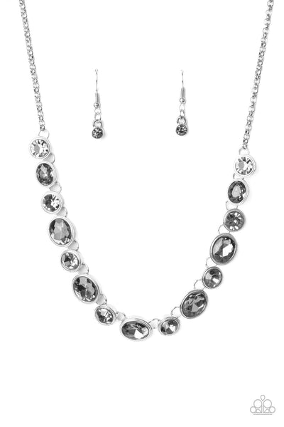 Girls Gotta Glow - Silver Paparazzi Necklace (#2276)