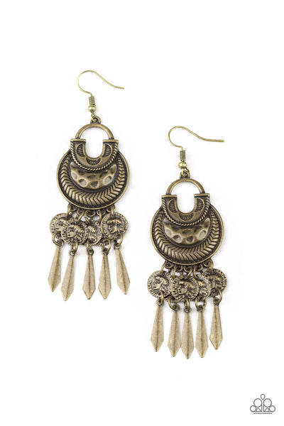 Give Me Liberty - Brass - Paparazzi Earrings (PZ-1176)