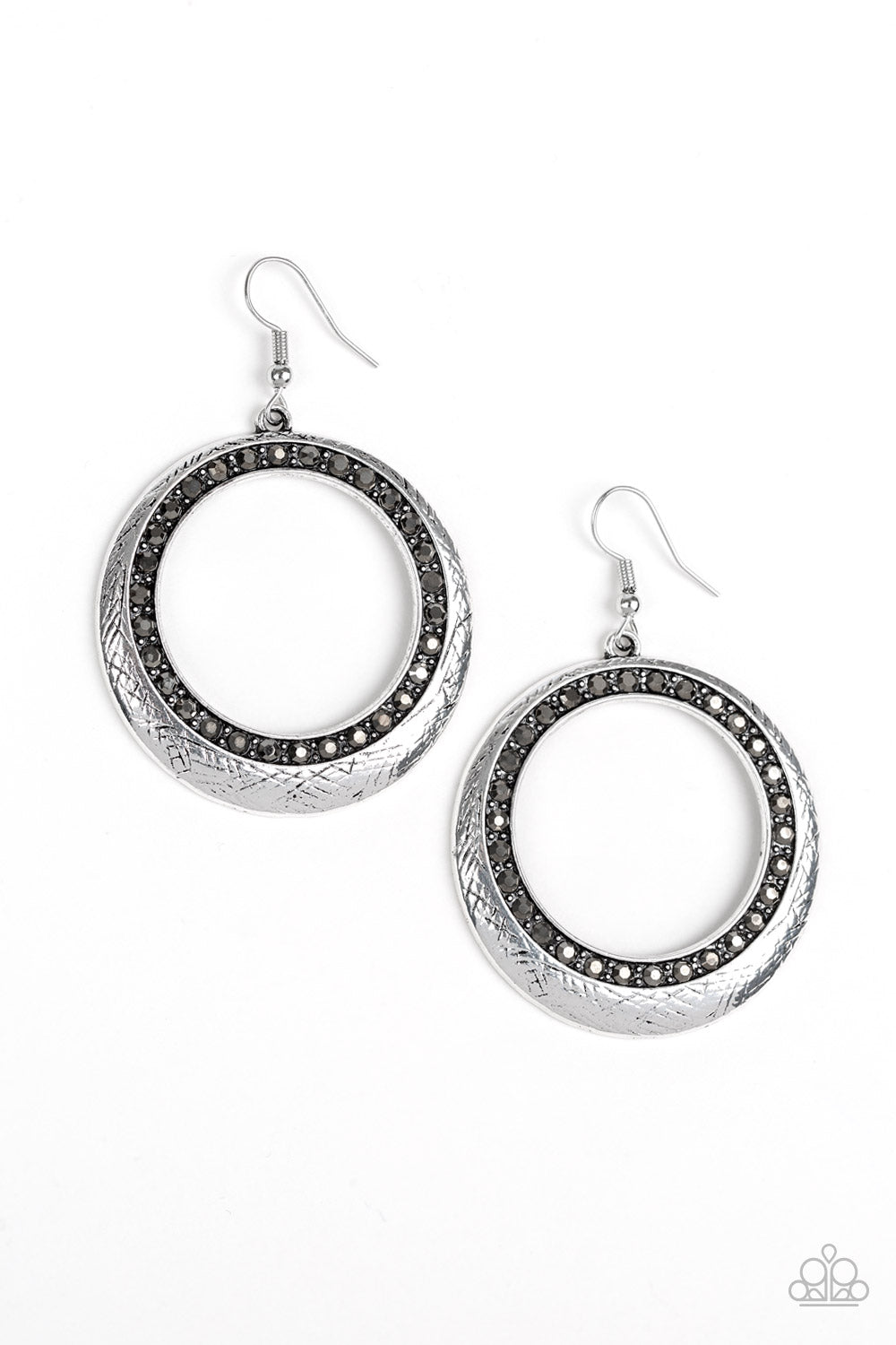 Paparazzi Fishhook Earrings - Go-Go Glow - Silver (PZ-182)