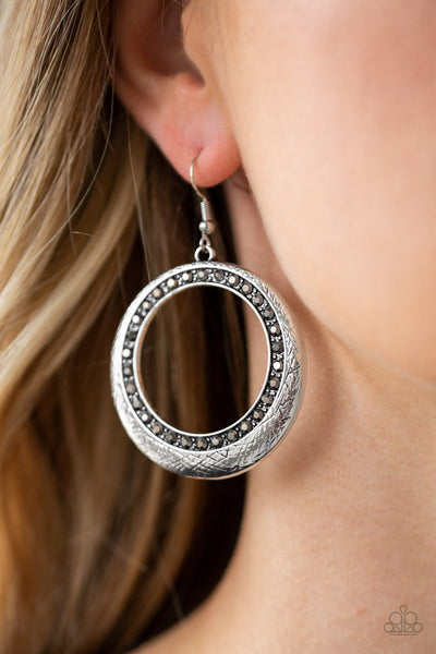 Paparazzi Fishhook Earrings - Go-Go Glow - Silver (PZ-182)