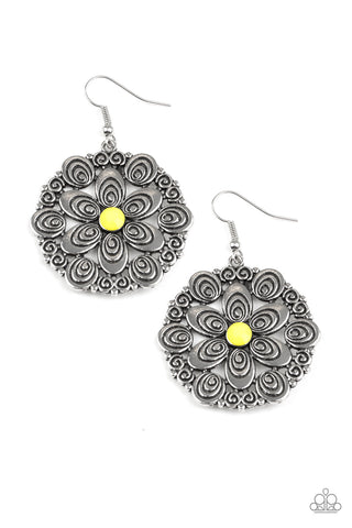 Paparazzi Earrings - Grove Groove - Yellow (#1099)