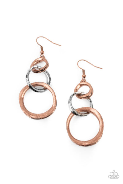 Harmoniously Handcrafted - Copper Paparazzi Earrings