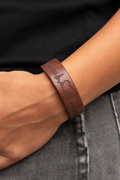 Haute Heartbeat - Brown Paparazzi Wrap Bracelet (W162)