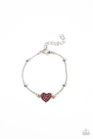 Heartachingly Adorable - Red Paparazzi Bracelet (#4718)