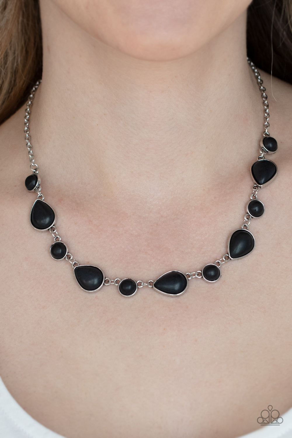 Heavenly Teardrops - Black Paparazzi Necklace