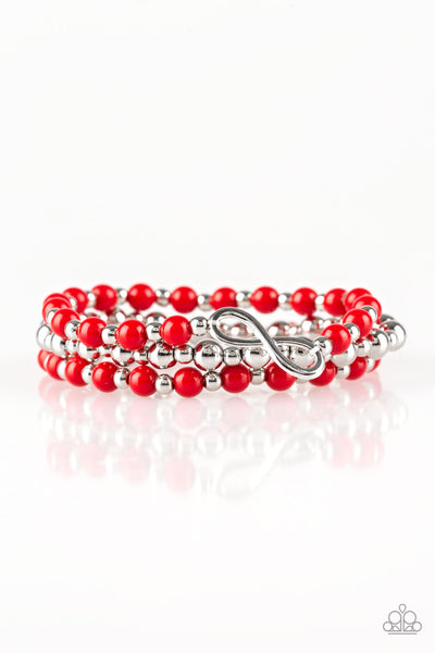 Immeasurably Infinite - Red-Paparazzi Bracelet (#1429)