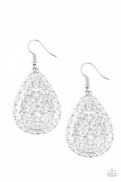 Indie Idol - White-Paparazzi Earrings (#1317)