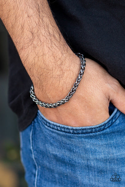 Knocked It Out Of The Park - Black Paparazzi Men's Bracelet (#2279)