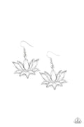Lotus Ponds - Silver Paparazzi Earrings (PZ-4169)