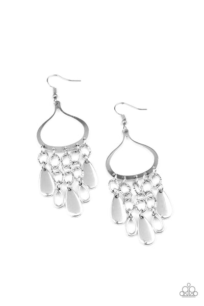Lure Away - Silver-Paparazzi Earring (#1508)