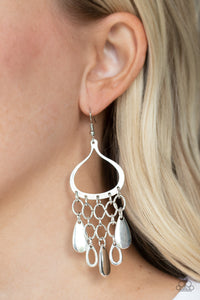 Lure Away - Silver-Paparazzi Earring (#1508)