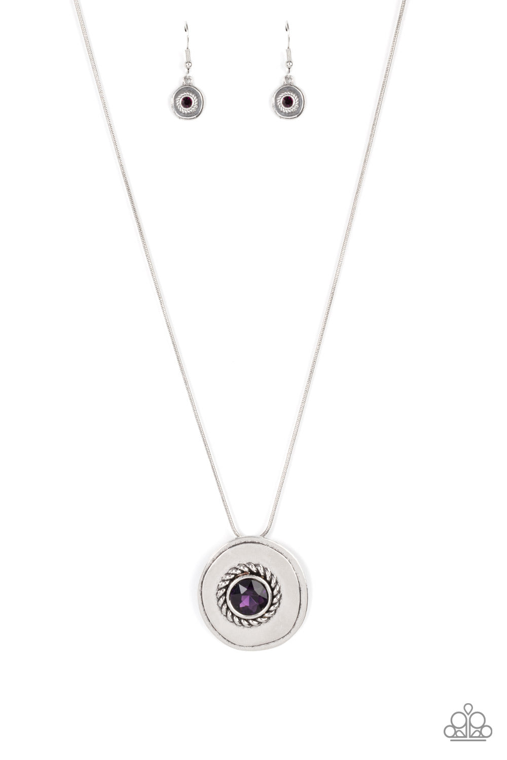 Make Me a MEDALLION-aire - Purple Paparazzi Necklace (PZ-4887)