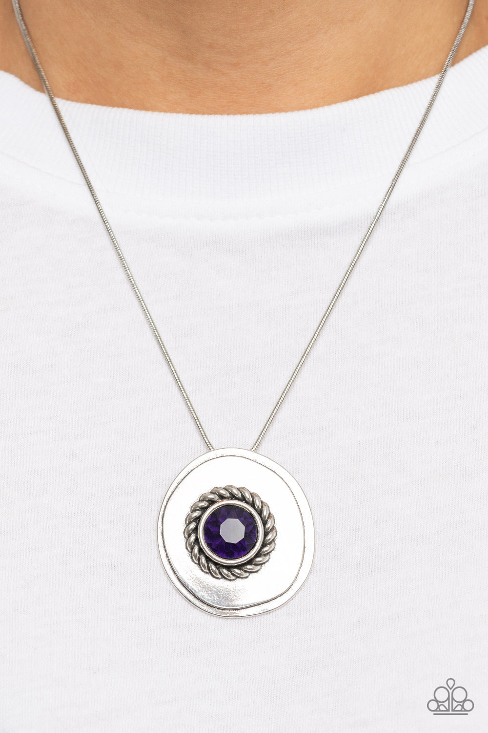 Make Me a MEDALLION-aire - Purple Paparazzi Necklace (PZ-4887)