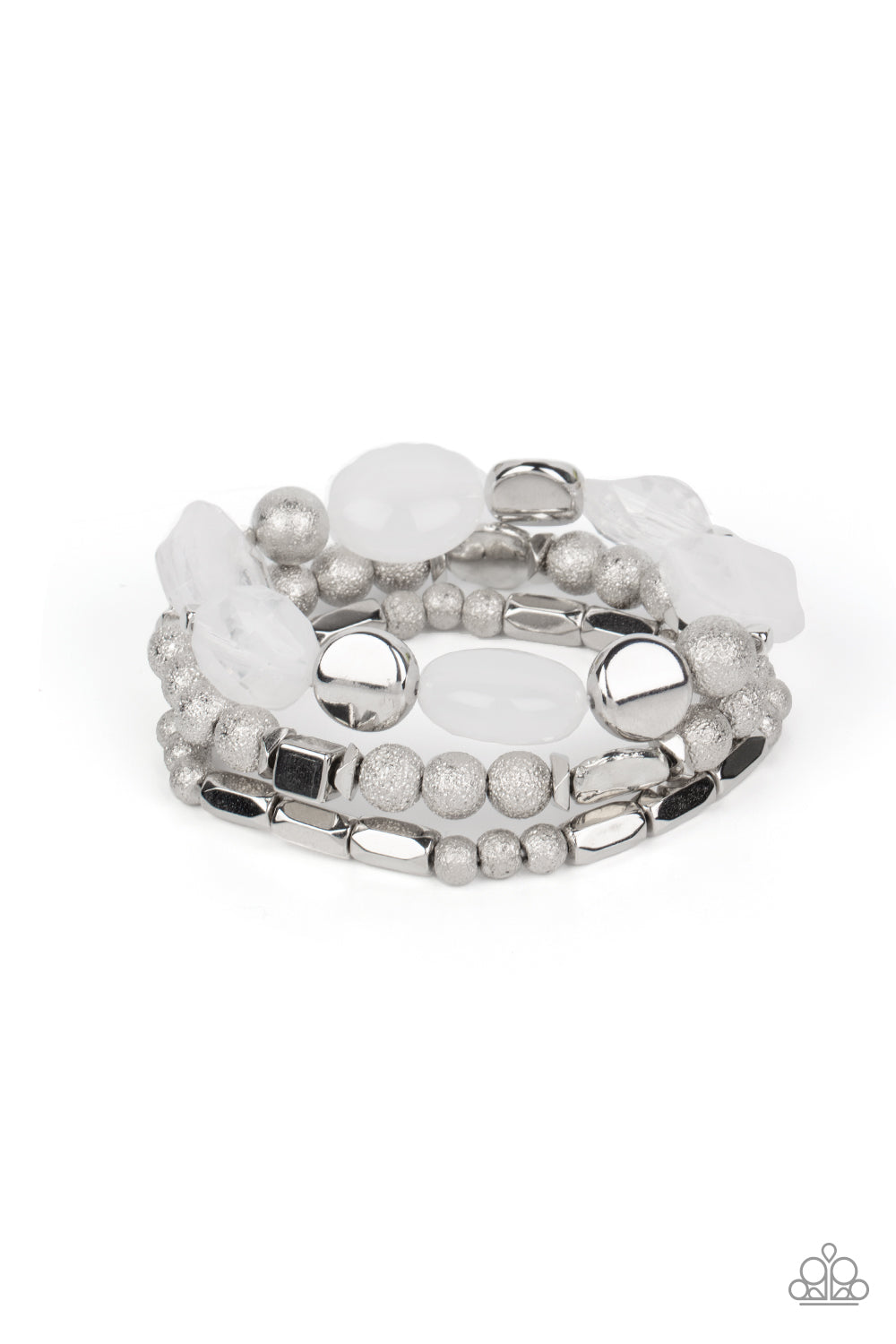 Marina Magic- White Paparazzi Bracelet (#4783)