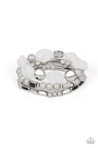 Marina Magic- White Paparazzi Bracelet (#4783)