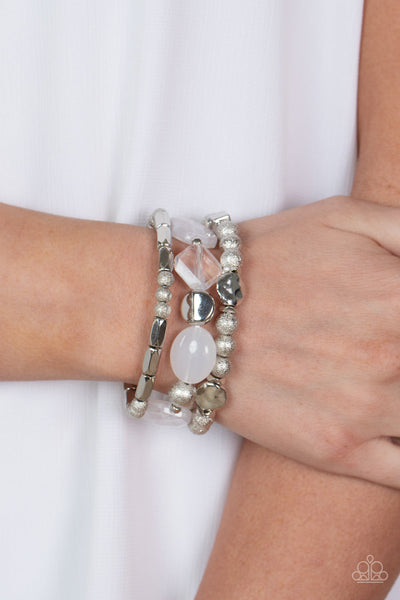 Marina Magic- White Paparazzi Bracelet (#4783)