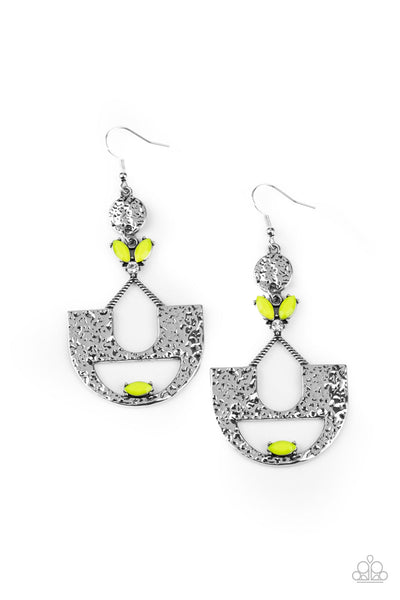 Modern Day Mecca - Yellow-Paparazzi Earrings (#1499)