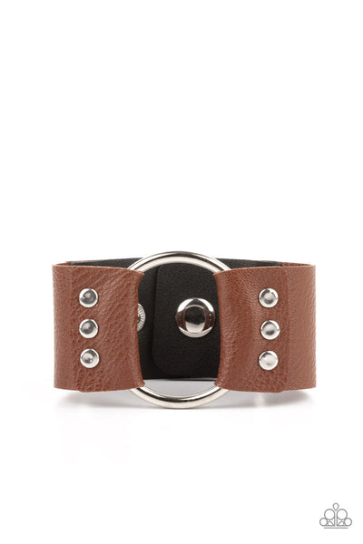 Moto Mayhem - Brown Paparazzi Urban Wrap Bracelet