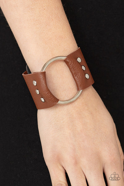 Moto Mayhem - Brown Paparazzi Urban Wrap Bracelet