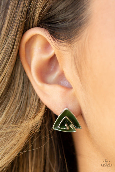On Blast - Green Paparazzi Earrings (#1816)