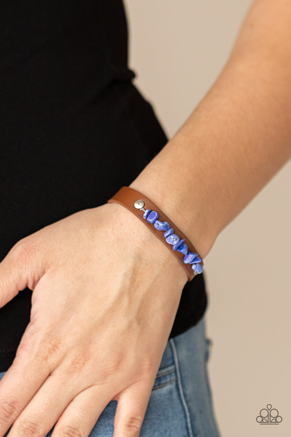 Pebble Paradise - Blue Paparazzi Wrap Bracelet (W112)