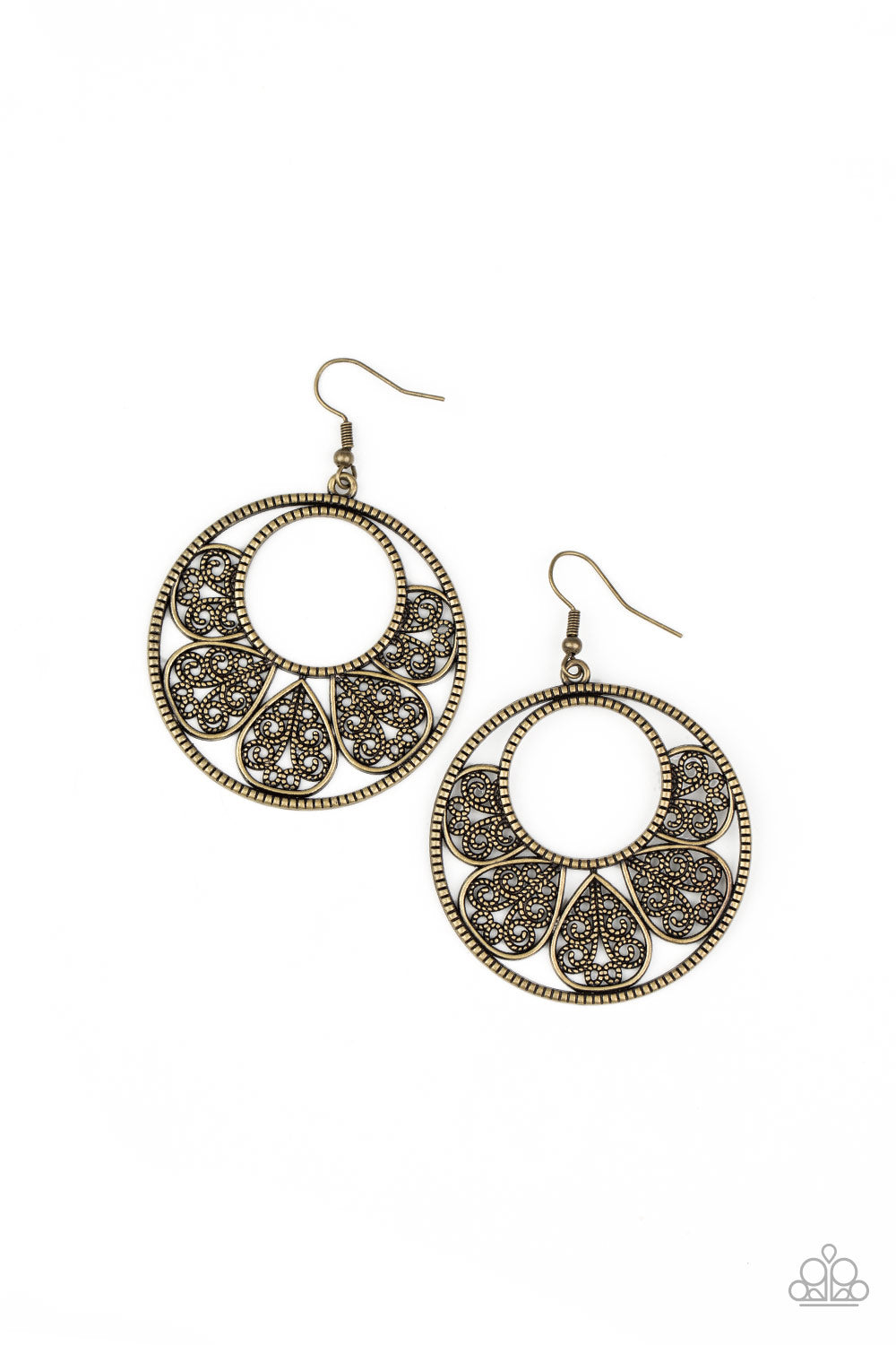 Petal Promenade - Brass-Paparazzi Earrings (#1121)