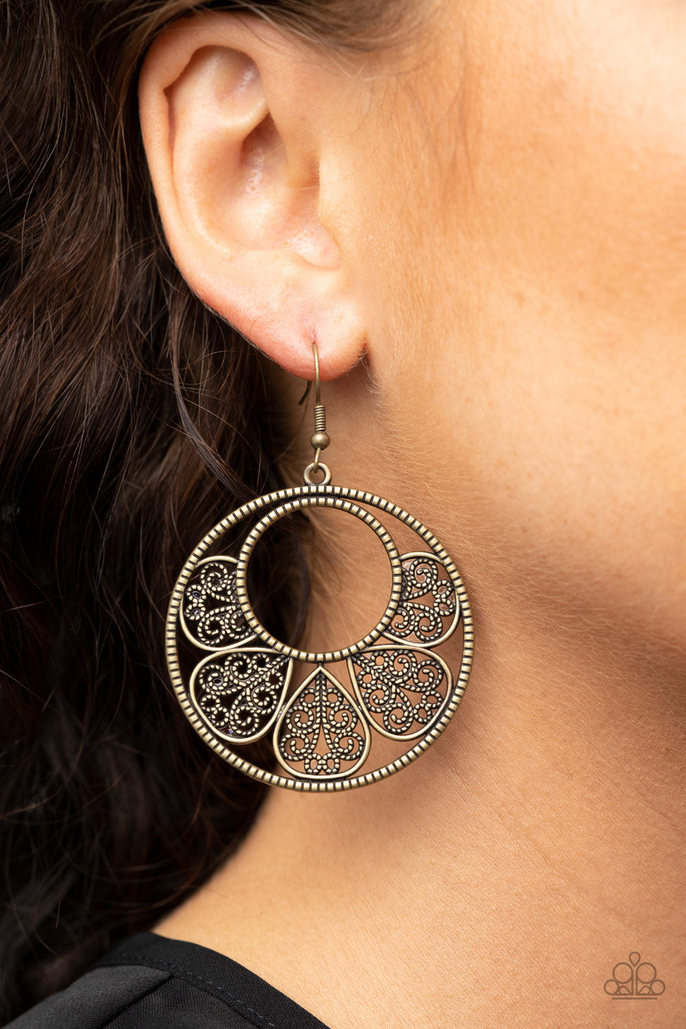 Petal Promenade - Brass-Paparazzi Earrings (PZ-1121)