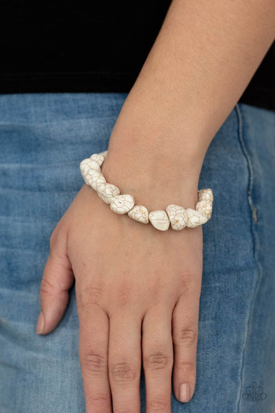 Prehistoric Paradise - White Paparazzi Bracelet (#2671)