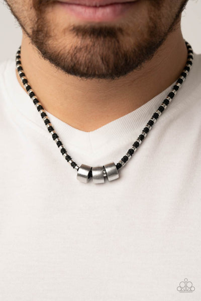 Pull The Ripcord - Black Paparazzi Men's Necklace