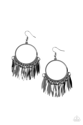 Radiant Chimes - Black/GM Paparazzi Earrings