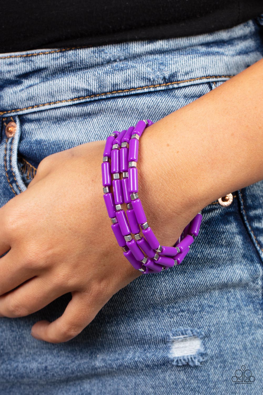 Radiantly Retro - Purple Paparazzi Bracelet (#4412)