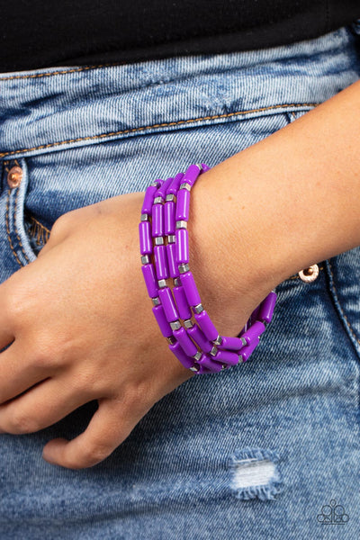 Radiantly Retro - Purple Paparazzi Bracelet (#4412)