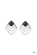 Rebel Ripple - Black-Paparazzi Earring (#1588)