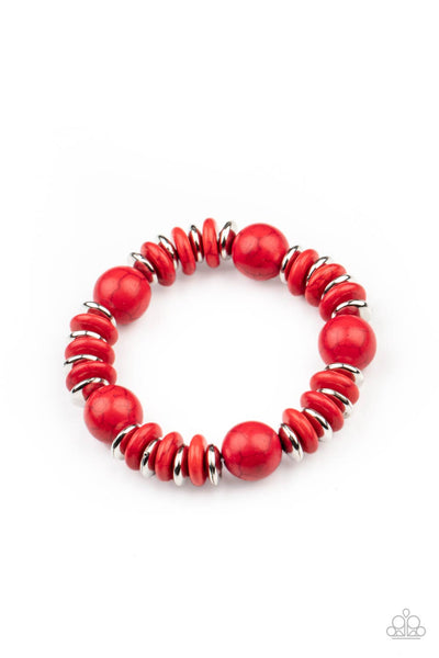 Rustic Rival - Red Paparazzi Bracelet