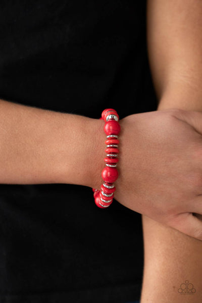 Rustic Rival - Red Paparazzi Bracelet