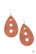 Rustic Torrent - Brown Paparazzi Earrings (#2663)