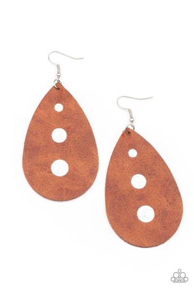 Rustic Torrent - Brown Paparazzi Earrings (#2663)