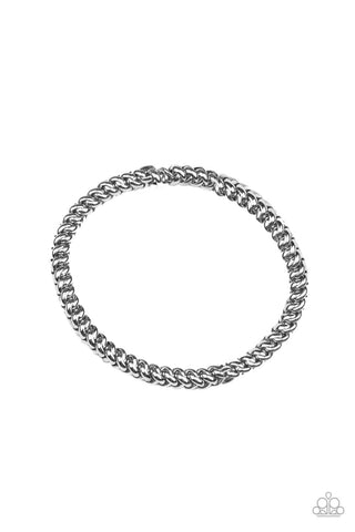 Setting The Pace - Silver Paparazzi Men's Bracelet (#4293)