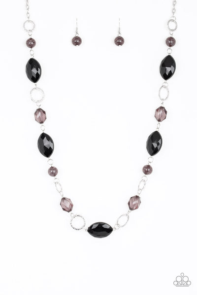 Shimmer Simmer - Black-Paparazzi Necklace (#424)