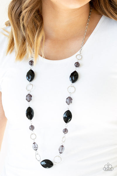 Shimmer Simmer - Black-Paparazzi Necklace (#424)