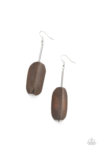 Tamarack Trail - Brown Paparazzi Earrings (#4308)