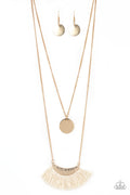 Paparazzi Necklace - Tassel Temptation - Gold (PZ-1200)