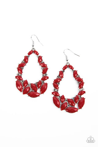 Tenacious Treasure - Red Paparazzi Earrings (#4380)