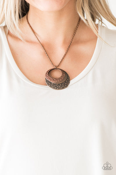 Texture Trio - Copper Paparazzi Necklace (#4522)