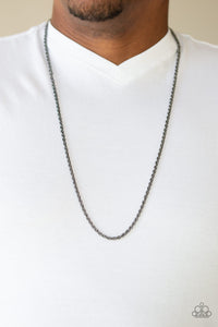 The Go-To Guy - Black-Paparazzi Necklace (#1512)