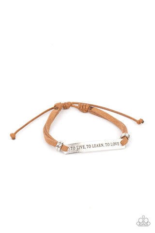 To Live, To Learn, To Love - Brown Paparazzi Bracelet (#4228)