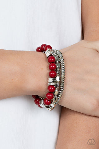 Tour de Tourist - Red Paparazzi Bracelet (#4463)