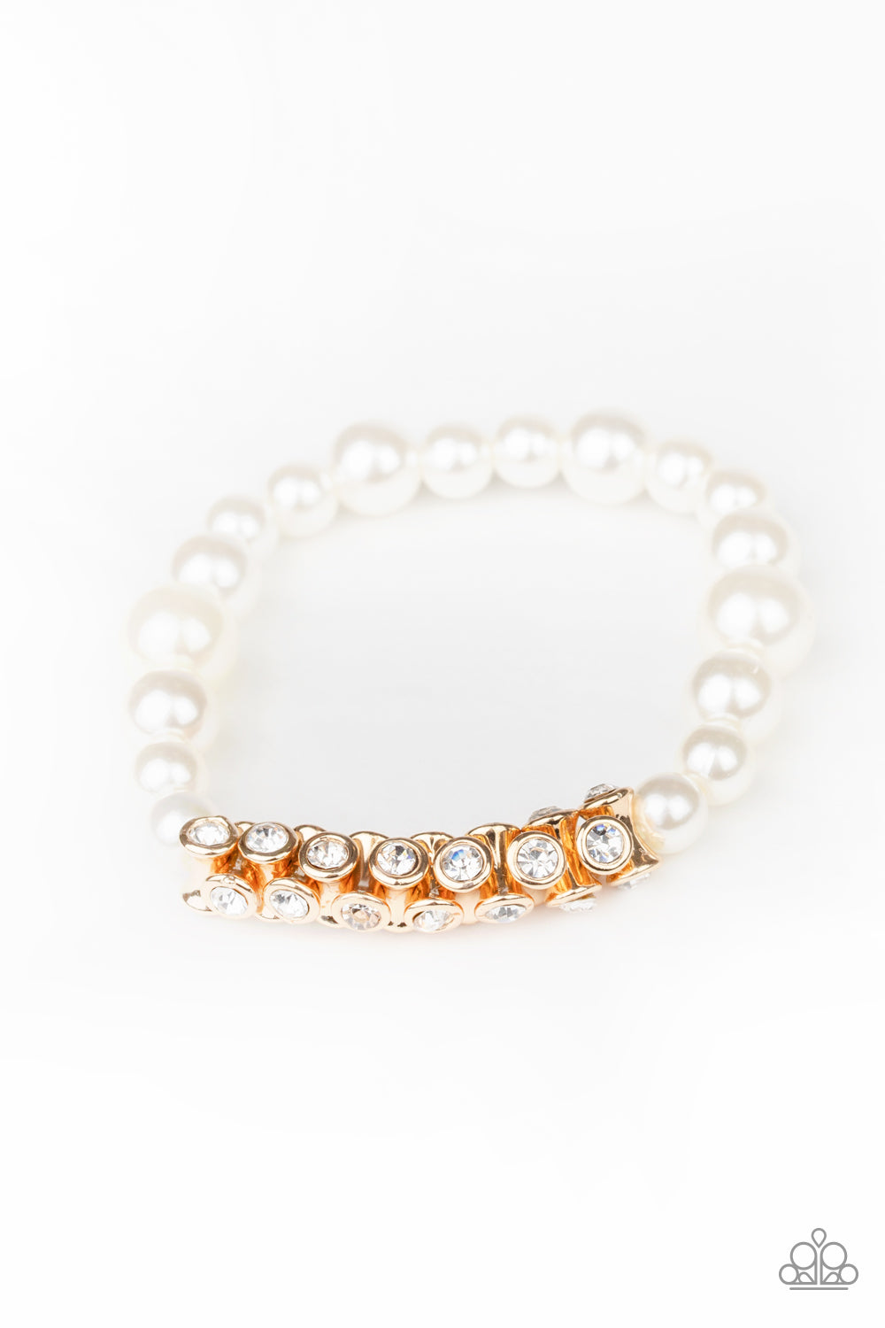 Traffic-Stopping Sparkle - Gold-Paparazzi Bracelet (PZ-677)