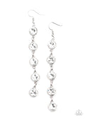 Trickle Down Twinkle - White-Paparazzi Earrings (PZ-1326)